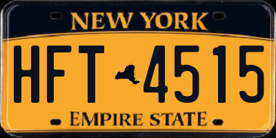 NY license plate HFT4515