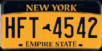 NY license plate HFT4542