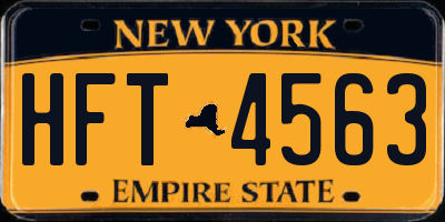 NY license plate HFT4563