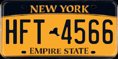 NY license plate HFT4566