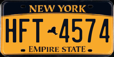 NY license plate HFT4574