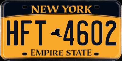 NY license plate HFT4602