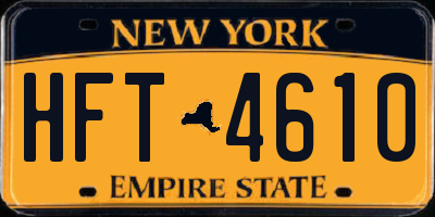 NY license plate HFT4610