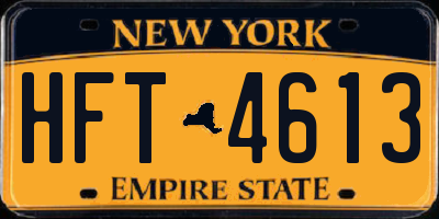 NY license plate HFT4613