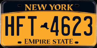 NY license plate HFT4623