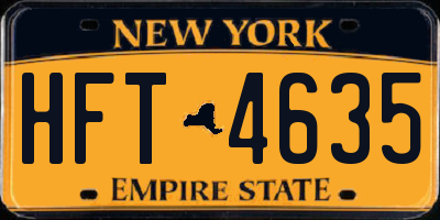 NY license plate HFT4635