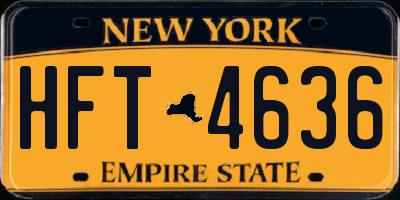 NY license plate HFT4636