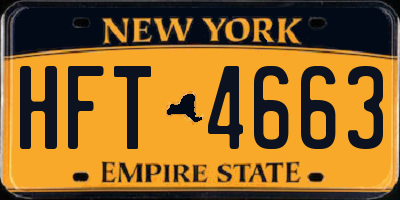 NY license plate HFT4663