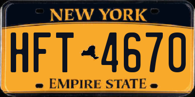NY license plate HFT4670