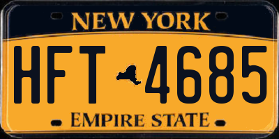 NY license plate HFT4685