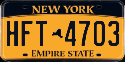 NY license plate HFT4703
