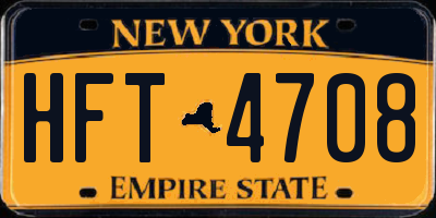 NY license plate HFT4708