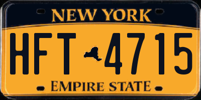 NY license plate HFT4715