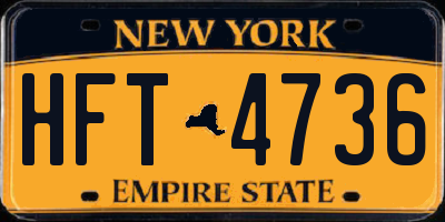 NY license plate HFT4736