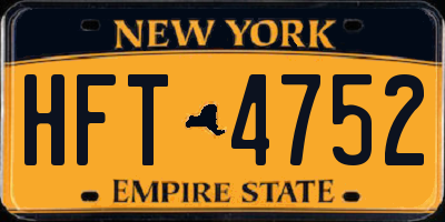 NY license plate HFT4752