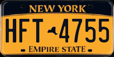 NY license plate HFT4755