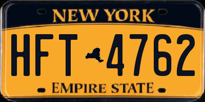 NY license plate HFT4762