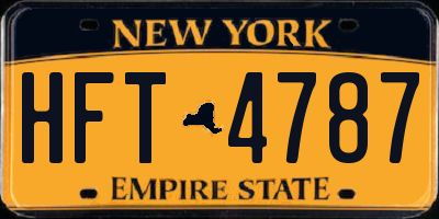 NY license plate HFT4787