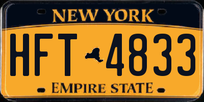 NY license plate HFT4833