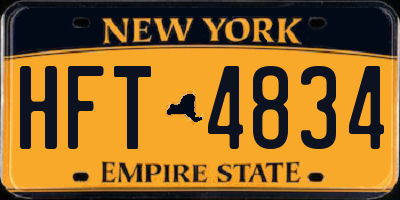 NY license plate HFT4834