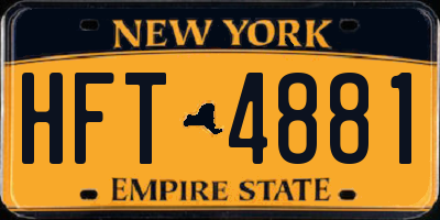 NY license plate HFT4881