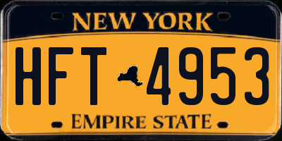 NY license plate HFT4953
