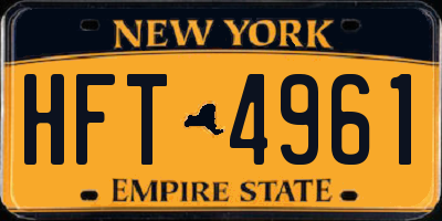 NY license plate HFT4961