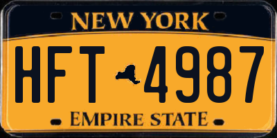 NY license plate HFT4987