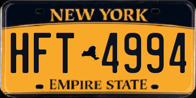NY license plate HFT4994