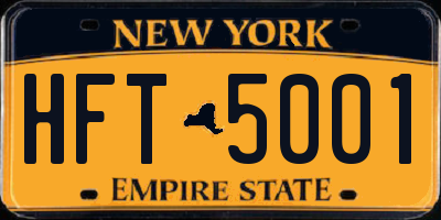 NY license plate HFT5001