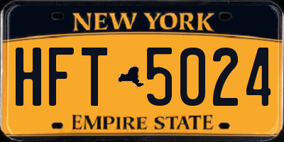 NY license plate HFT5024