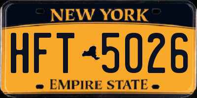 NY license plate HFT5026