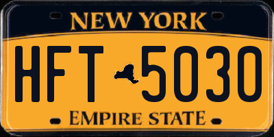 NY license plate HFT5030