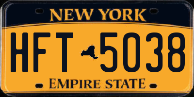 NY license plate HFT5038