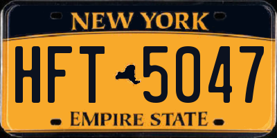 NY license plate HFT5047