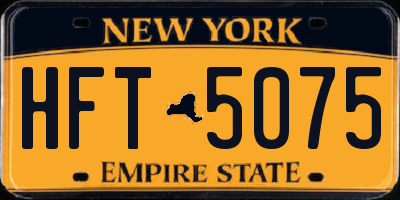 NY license plate HFT5075