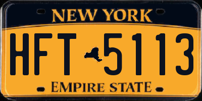 NY license plate HFT5113