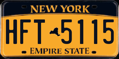 NY license plate HFT5115