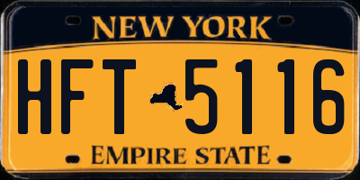 NY license plate HFT5116