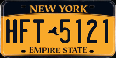 NY license plate HFT5121
