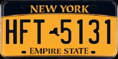 NY license plate HFT5131