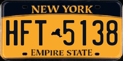 NY license plate HFT5138