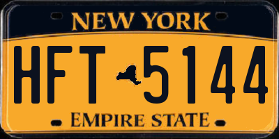 NY license plate HFT5144
