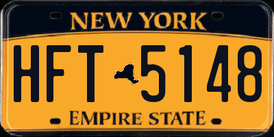 NY license plate HFT5148