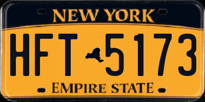 NY license plate HFT5173