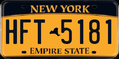 NY license plate HFT5181