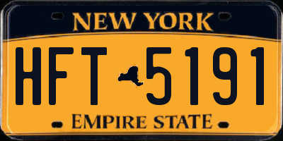 NY license plate HFT5191