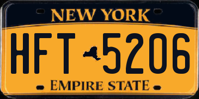 NY license plate HFT5206