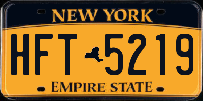 NY license plate HFT5219