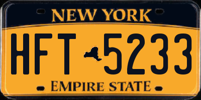 NY license plate HFT5233